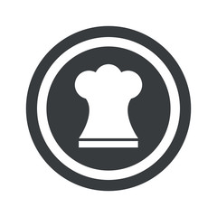 Round black chef hat sign