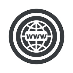 Round black global network sign