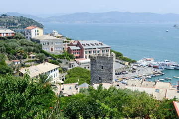 Fototapeta na wymiar View at the harbor of Portovenere