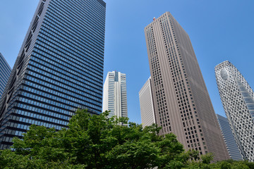 Fototapeta na wymiar 新宿西口の高層ビル群