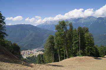 Ski resort, summer view. Russia, Sochi