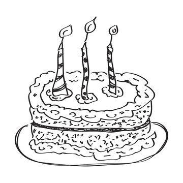 Simple doodle of a cake