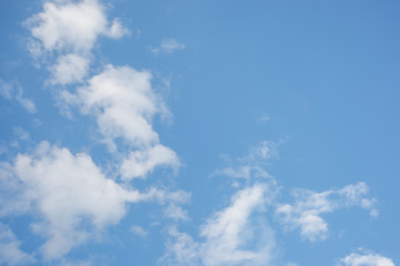 White fluffy clouds in the blue sky