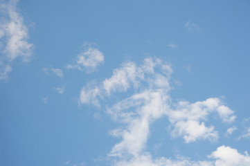 White fluffy clouds in the blue sky