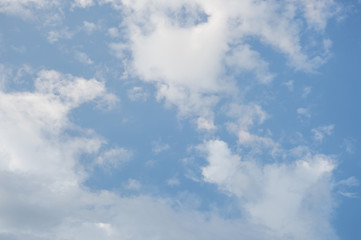 White fluffy clouds in the blue sky