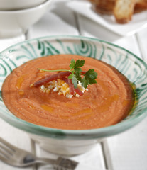 Salmorejo, a Spanish cold tomato soup.