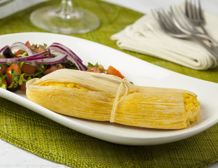 Humitas, Peruvian dish © hansgeel