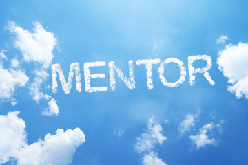 "mentor" cloud word on sky.