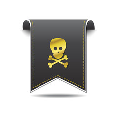 Danger Sign golden Vector Icon Design