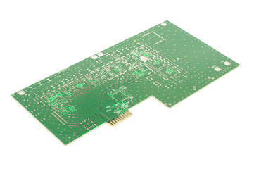 Empty PCB printed circuit board isolated on the white background