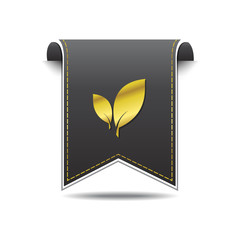 Leaf Icon golden Vector Icon Design