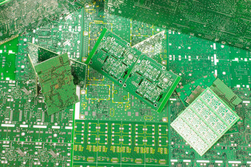 Abstract photography of different various PCBs