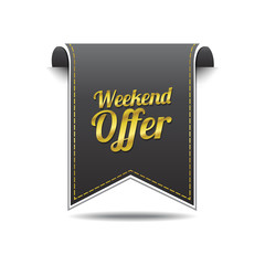 Weekend Offer golden Vector Icon Design
