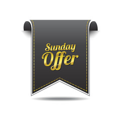 Sunday Offer golden Vector Icon Design