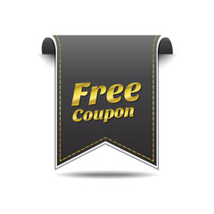 Free Coupon golden Vector Icon Design