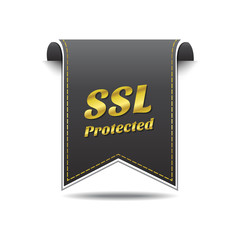 SSL Protected golden Vector Icon Design