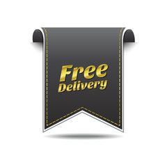 Free Delivery golden Vector Icon Design