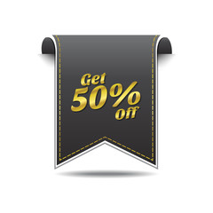 Get 50 Percent golden Vector Icon Design