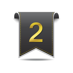 2 Number Vector golden Web Icon