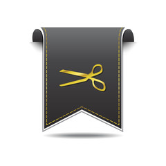 Scissor Sign golden Vector Icon Design