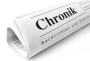 Chronik-Teil in Zeitung - obrazy, fototapety, plakaty
