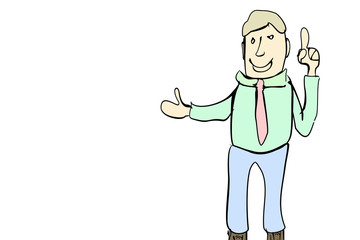 Stick figure shows respect here