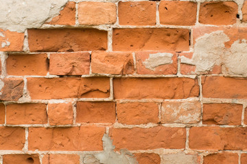 Brick wall made of red stone