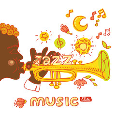 Jazz music. Jazzman playing