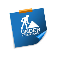 SSL Protected Blue Sticky Notes Vector Icon Design