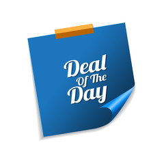 Deal Of The Day Blue Sticky Notes Vector Icon Design