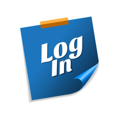log In Blue Sticky Notes Vector Icon Design