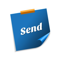 Send Blue Sticky Notes Vector Icon Design