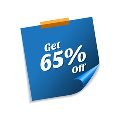 Get 65 Precent Off Blue Sticky Notes Vector Icon