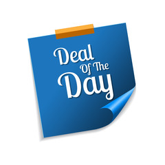 Deal Of The Day Blue Sticky Notes Vector Icon Design