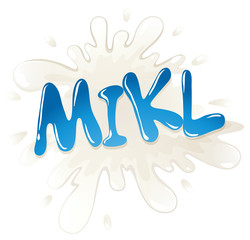 Milk splash text concept