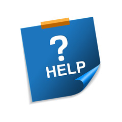 Help Blue Sticky Notes Vector Icon Design