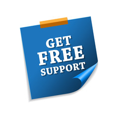 Get Free Support Blue Sticky Notes Vector Icon Design