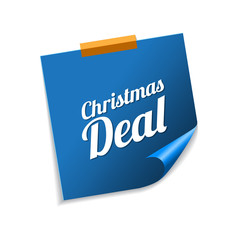 Christmas Deal Blue Sticky Notes Vector Icon Design