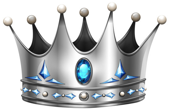 Silver crown on white