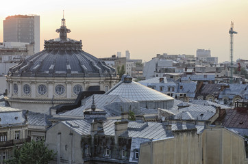 Bucharest, Romania - 23.08.2014 - Panoramic view of Bucharest from above.