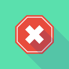 Obraz premium Long shadow stop signal with an x sign