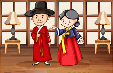 Korean style characters in house