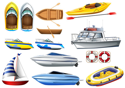 Boats and varying sizes