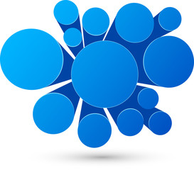 Bubble blue infographics design.