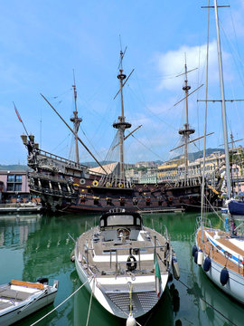 Galleon Neptune in the ancient port of Genoa
