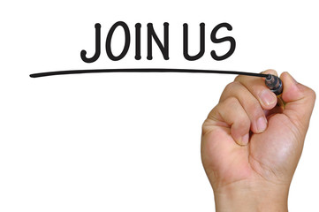 hand writing join us