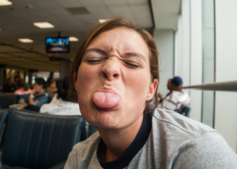 Girl Sticks Out her Tongue