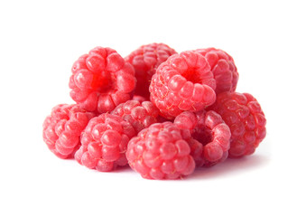 heap of raspberry isolated on white background