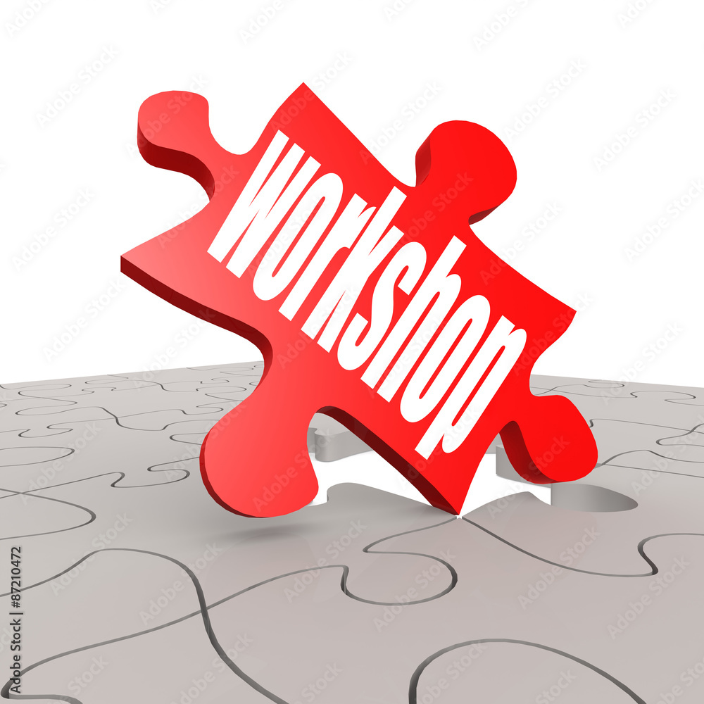 Poster workshop word with puzzle background