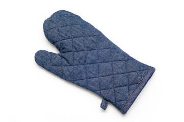 Blue oven glove mitt
